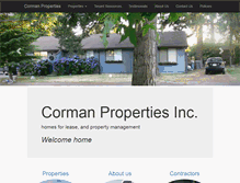Tablet Screenshot of cormanproperties.com